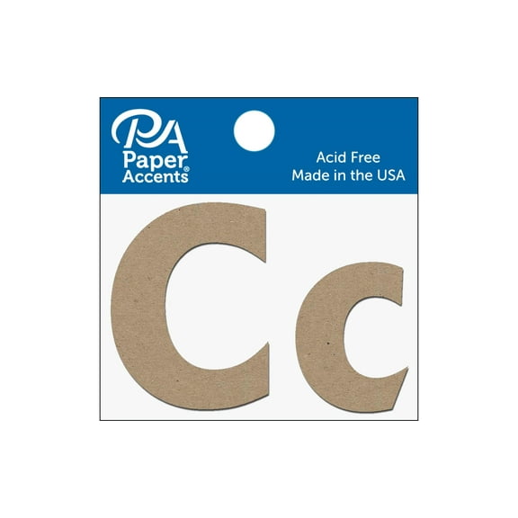 Chipboard Letter 2" Cc 2pc Natural