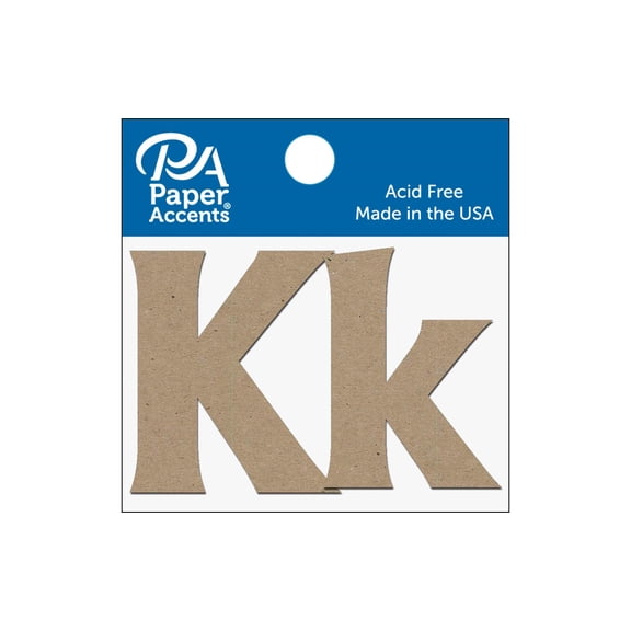 Chipboard Letter 2" Kk 2pc Natural