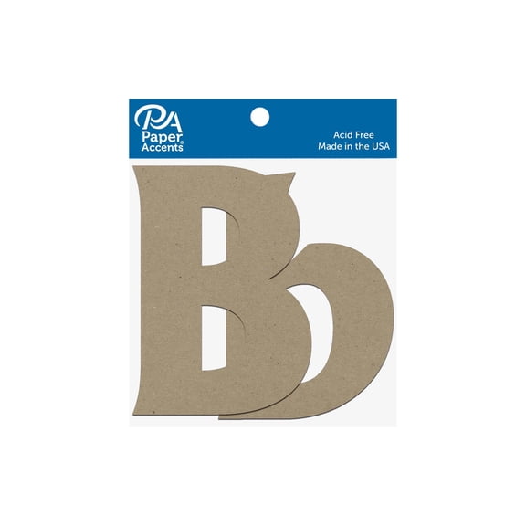 Chipboard Letter 4" Bb 2pc Natural