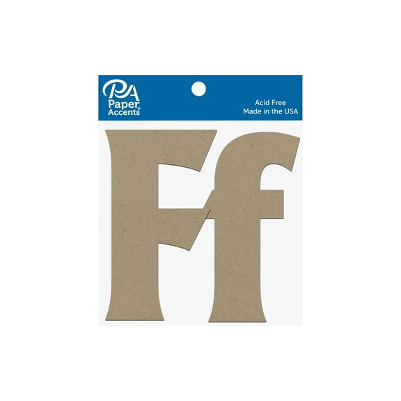 Chipboard Letter 4" Ff 2pc Natural