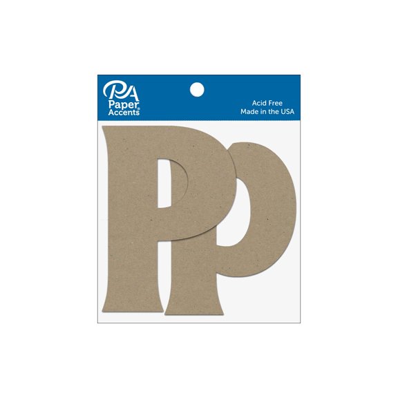 Chipboard Letter 4" Pp 2pc Natural