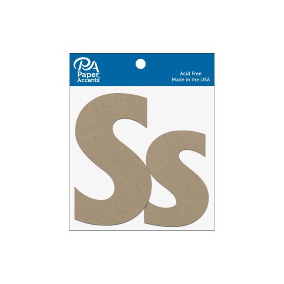 Chipboard Letter 4" Ss 2pc Natural