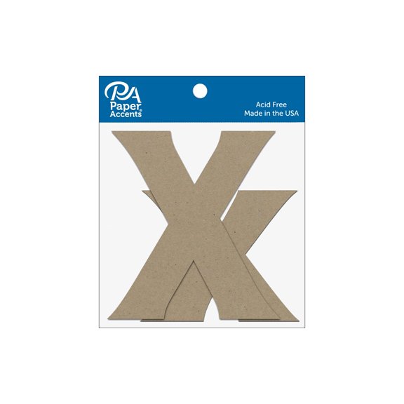 Chipboard Letter 4" Xx 2pc Natural