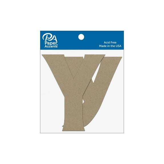 Chipboard Letter 4" Yy 2pc Natural