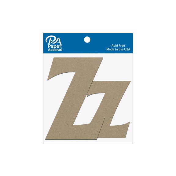 Chipboard Letter 4" Zz 2pc Natural