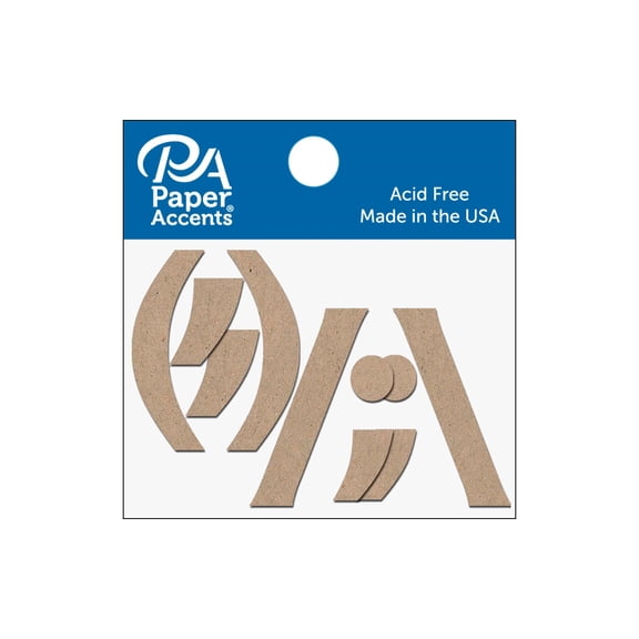 Chipboard Punctuation 2" 2ea(,)/" Natural