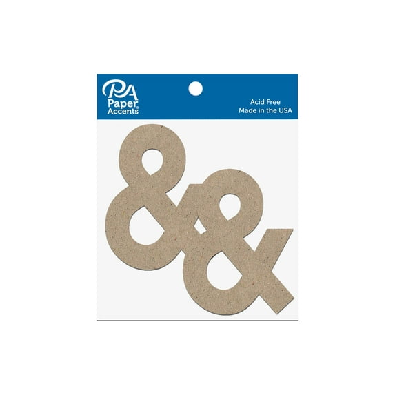 Chipboard Punctuation 4" Ampersand 2pc Natural