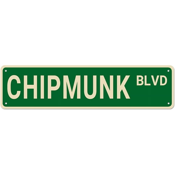 Chipmunk BLVD Street Sign, Chipmunk Sign Chipmunk Decor Chipmunk Lover Gift, Funny Wall Decor for Home/Bedroom/Man Cave, Quality Metal Signs 16x4 Inch
