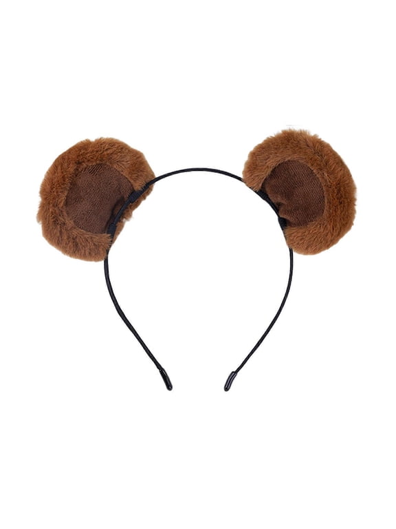 Chipmunk Ear Headband Plush Bear Ear Decor Girl Headgear Elastic Design Animal Theme Headband Makeup Headgear