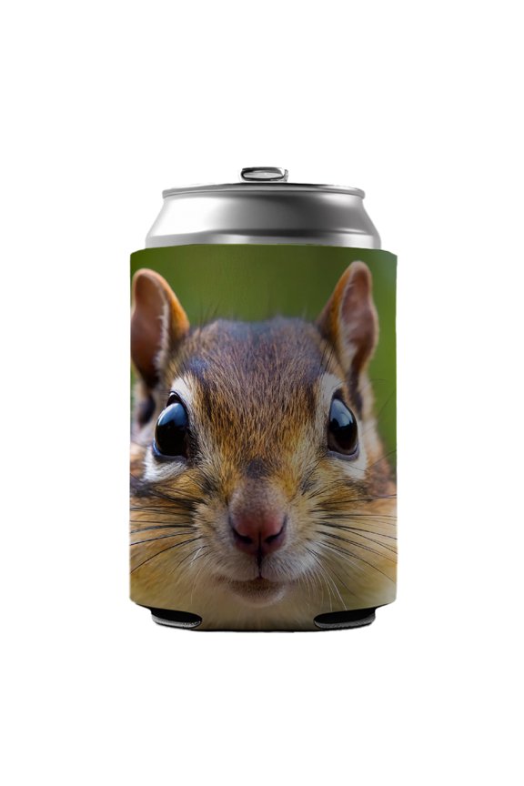 Chipmunk Face Drink Beer Soda Insulated Sleeve Holder Can Cooler Hugger