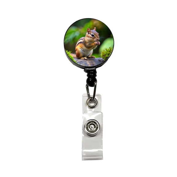 Chipmunk Retractable Reel ID Badge Key Card Name Tag Holder with Clip