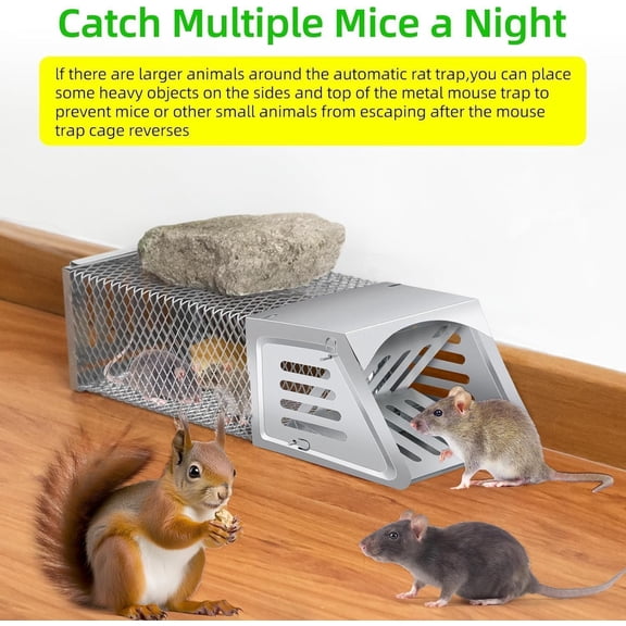 Chipmunk Trap Humane Rat Trap,Multi-Catch Reusable Mouse Trap for Home/Garden/Warehouse, Humane Mouse Traps- Safe & Effective Mouse for Families & Farmers 1 PCS$$Garden & Patio