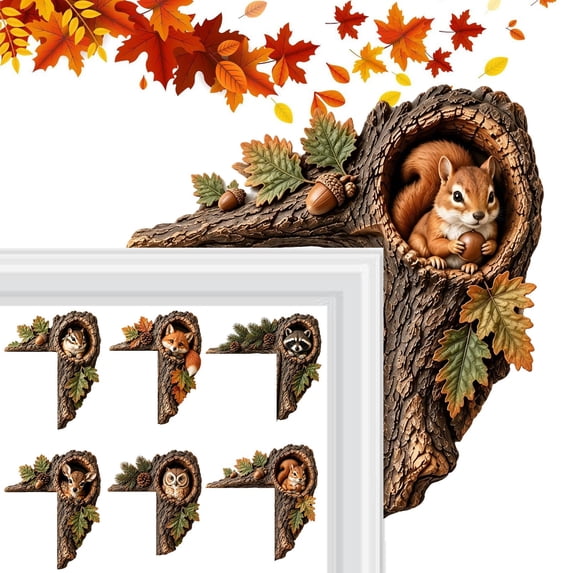 Chipmunk Tree Hollow Door Topper | Wooden Door Frame Sign,Garden Theme ...