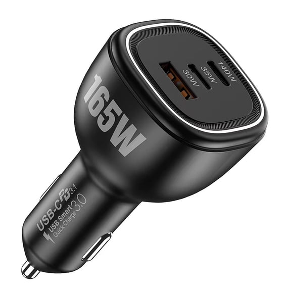 Chipofy 165W USB C Car Charger Adapter Super Fast Charging PD3.1 140W PD3.0 100W PPS45W QC5 for MacBook Pro iPhone 14 Samsung S23