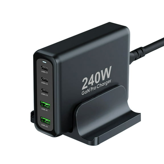 Chipofy GaN 240W USB C Charger Station, 5-Ports PD 100W PPS 45W QC30W Laptop Power Adapter for MacBook Pro/Air iPad iPhone 14 13 12 Pro Max Samsung Galaxy Note20 S22 Pixel