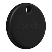 Chipolo POP Tracker Tag - Colorful, Compatible, Loud Bluetooth Tracker with Call Your Phone & Out of Range Alert, Works with Apple Find My or Find Hub on Android Black