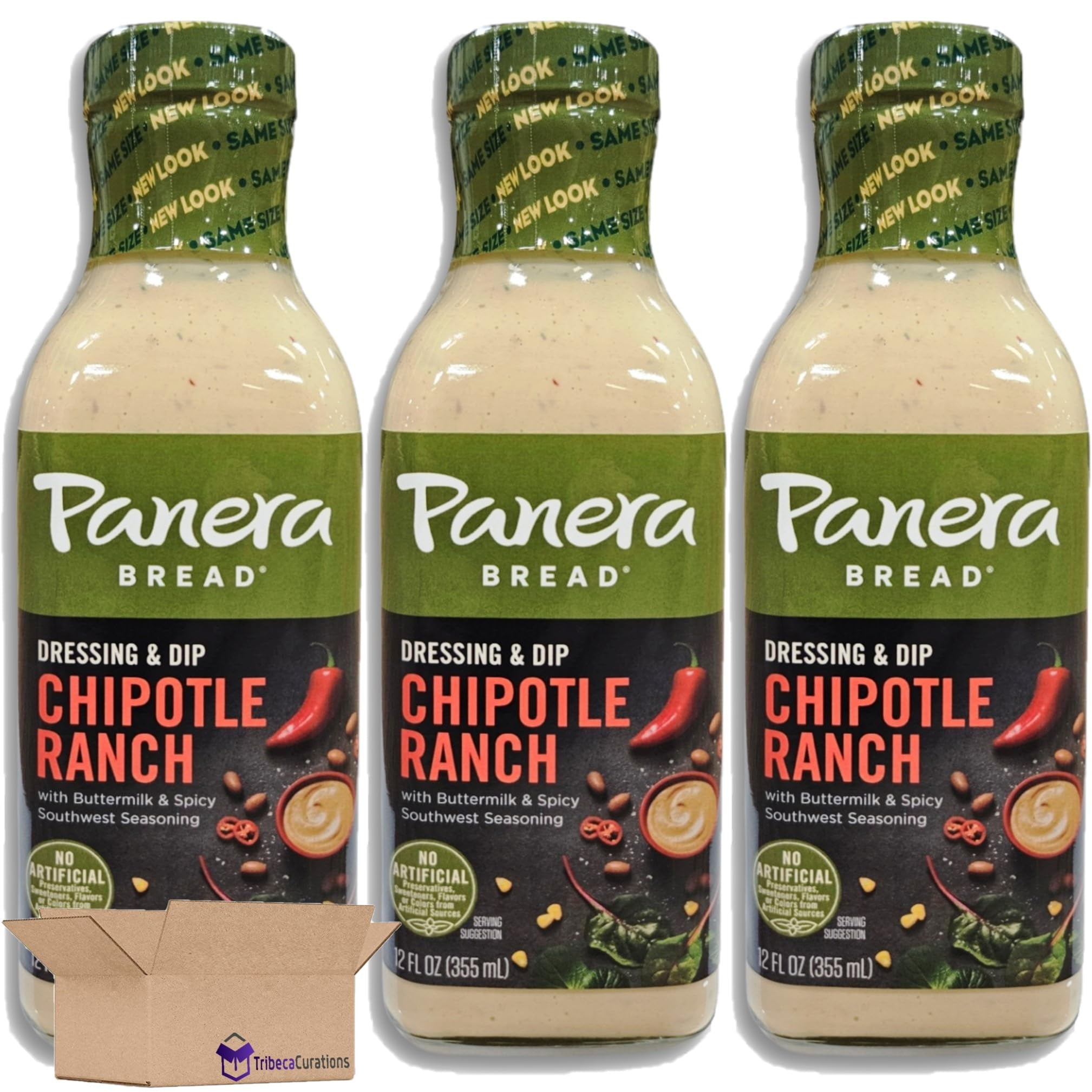 Chipotle Ranch Salad Dressing & Dip by Panera 12 Ounce Pack of 3
