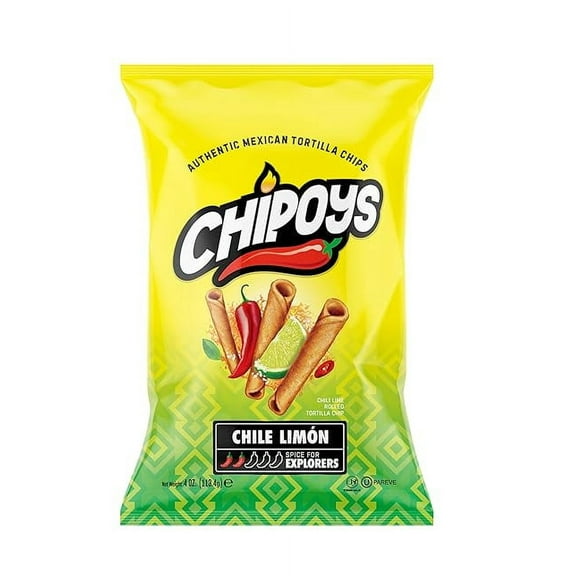 Chipoys Chile Limn Spicy Jalapeo Rolled Corn Tortilla Chips, Gluten-Free, No Trans Fat, High Protein, Low-Calorie Flavorful Mexican Snacks, Made of Premium Crunchy Maiz Chips