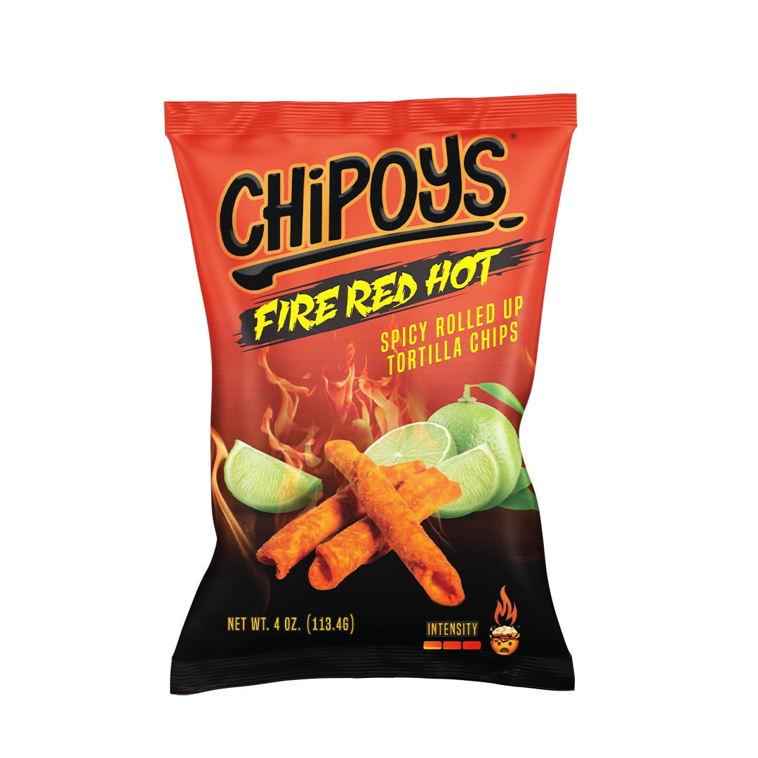 Chipoys Fire Red Hot 4oz Spicy Rolled Tortilla Chips