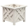 thumbnail image 1 of Chippendale Planter Box, White – Plant Holder for Garden, Patio and Lawn – 14 ¾” sq. x 13 ¼ H Overall, 1 of 6