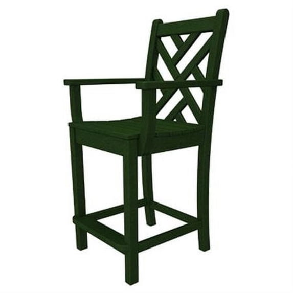 Chippendale 24" Bar Stool, Green