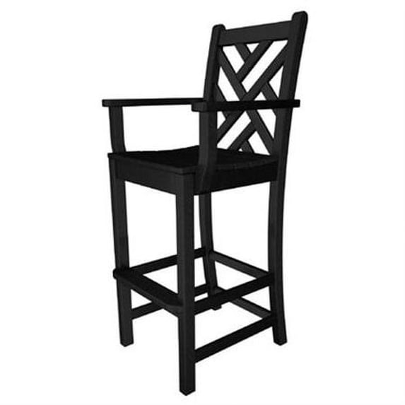 Chippendale 30" Bar Stool, Black