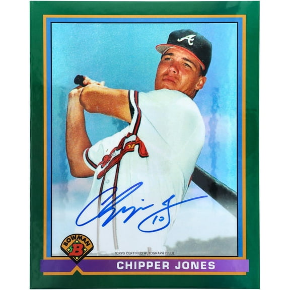 Chipper Jones Atlanta Braves Autographed 1991 Bowman Chrome Rookie Green Jumbo Card - Limited Edition of 25 - Topps Authenticated - Fanatics Authentic Certified