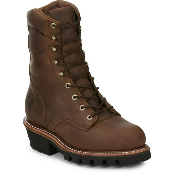 Chippewa 9" Steel Toe Waterproof Insulated Logger Boot Bay Apache 59405 Brown