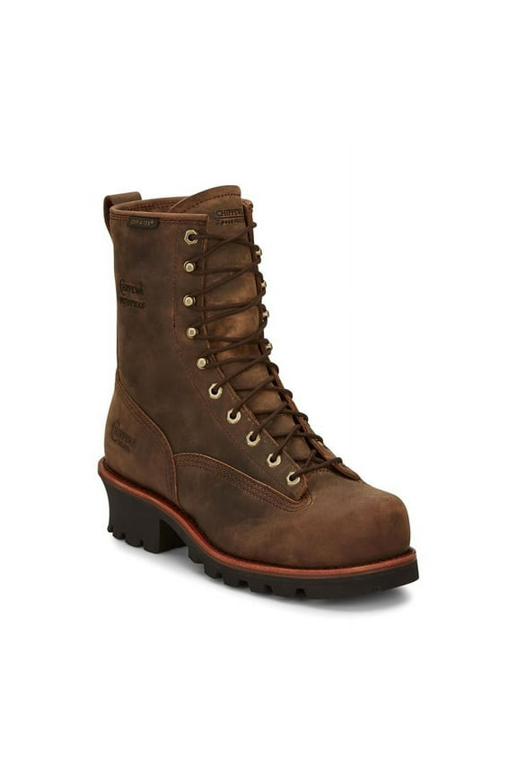 Men's 8" Paladin Logger Lace-To-Toe Waterproof Insulated Steel Toe Boot Chocolate Brown - 73103 7 CHOCOLATE