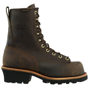 Chippewa Men's  8" Paladin Logger Lace-To-Toe Waterproof Steel Toe Boot Brown - 73101  BROWN