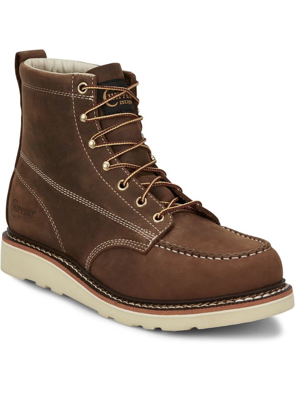Men's Edge Walker 6" Brown Soft Toe Electrical Hazard Oil & Slip Resistant Work Boots, Size 13 (EE) - ED5322