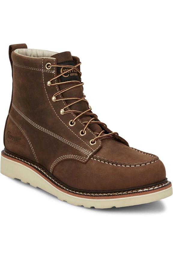 Men's Edge Walker 6" Brown Soft Toe Electrical Hazard Oil & Slip Resistant Work Boots, Size 13 (EE) - ED5322