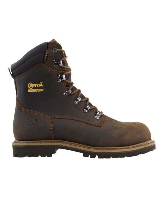 Men's Heavy Duty Waterproof and Insulated Aged Bark 8" Work Boot Steel Toe 8 EEE US