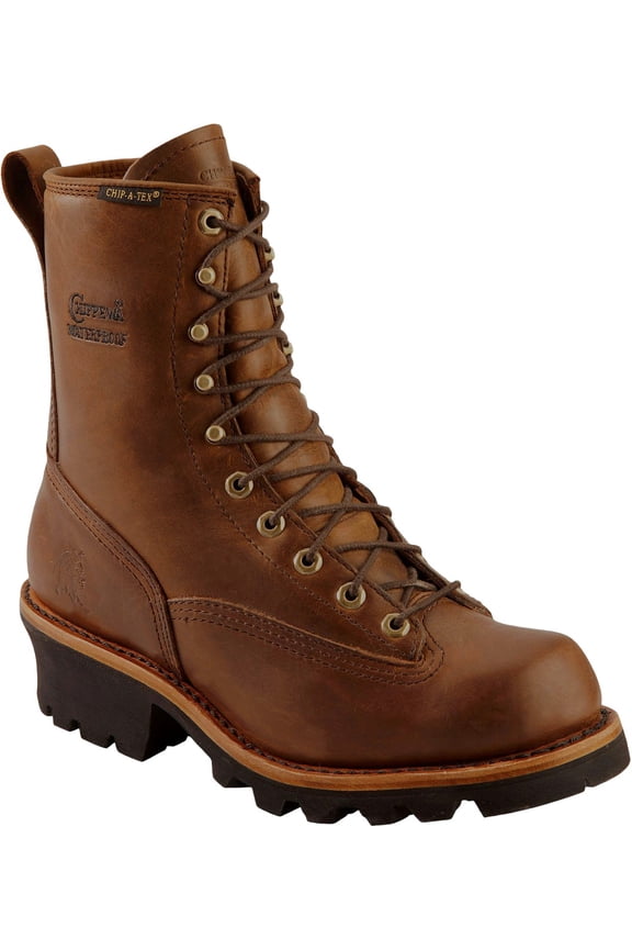Men's Waterproof 8" Logger Boot Plain Toe - 73100 6 D(M) US