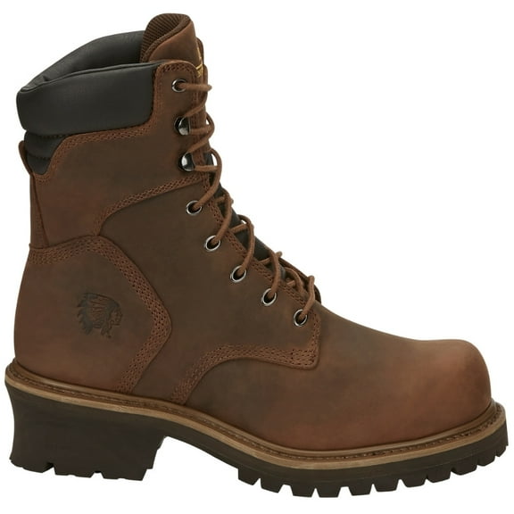 Chippewa Men's IQ Tough Oblique 8" Logger Boot Steel Toe Bark 9.5 D(M) US