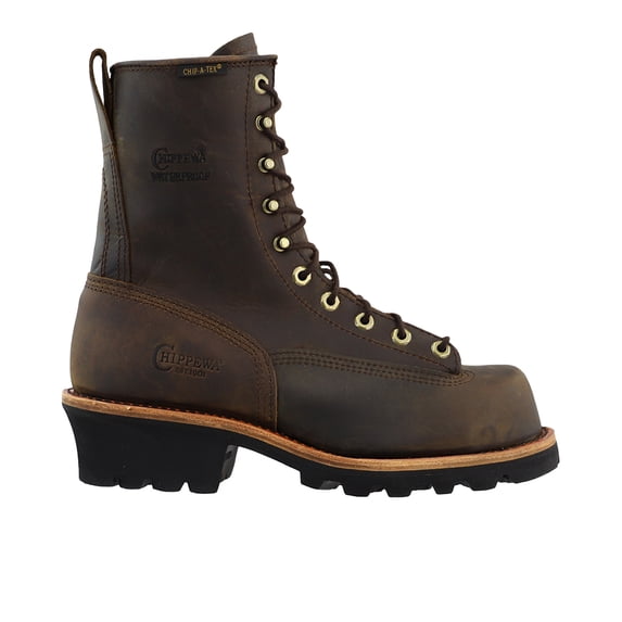 Chippewa Men's Lace-Up Waterproof 8" Logger Boot Steel Toe Bay Apache 12 D(M) US