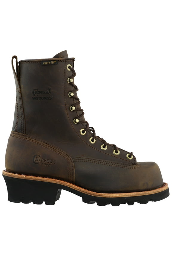 Men's Lace-Up Waterproof 8" Logger Boot Steel Toe - 73101 6.5 EE US