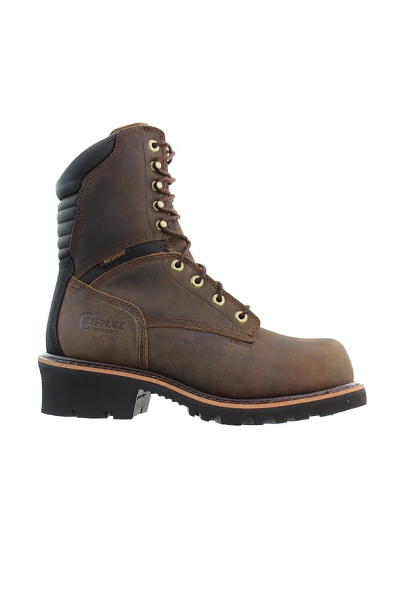 Men's Sador Logger Waterproof Work Boot Composite Toe Distressed Brown 12 D(M) US