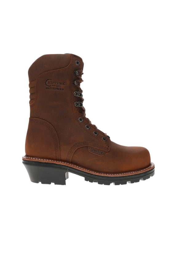 Mens Thunderstruck Nano Logger 9 Inch Waterproof Round Toe