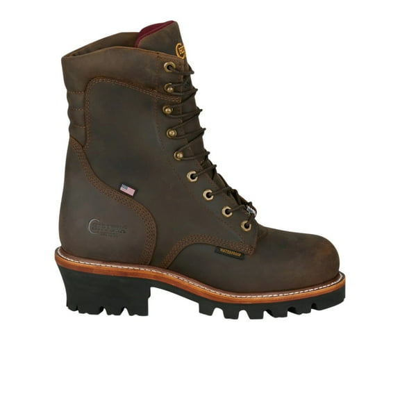Chippewa Mens Usa Super Logger 8 Inch Steel Toe   Work Safety Shoes
