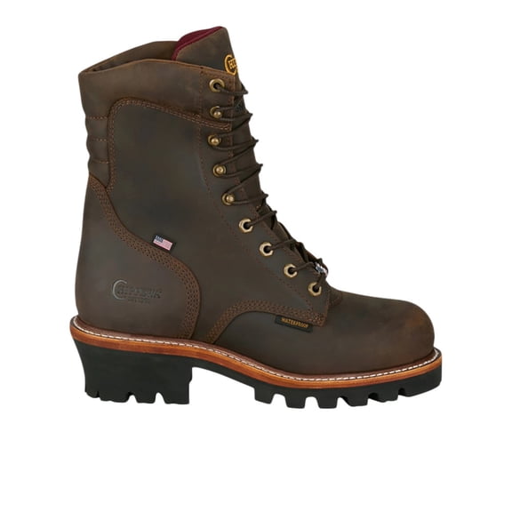 Chippewa Mens Usa Super Logger 8 Inch Waterproof Round Toe Work Safety Sh