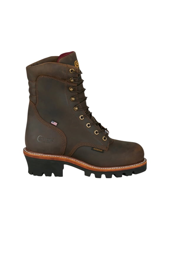 Mens Usa Super Logger 8 Inch Waterproof Round Toe Work Safety Sh