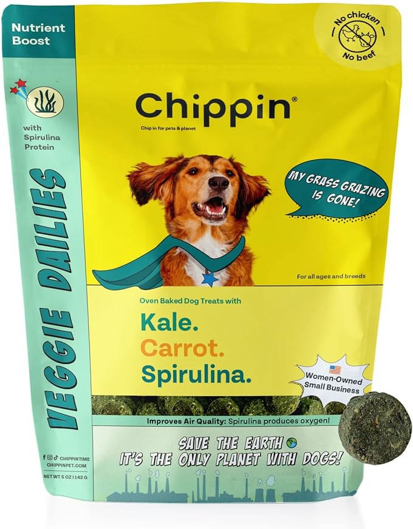 Chippin PlantBased Spirulina Healthy Supplement or Dog Treat Stop