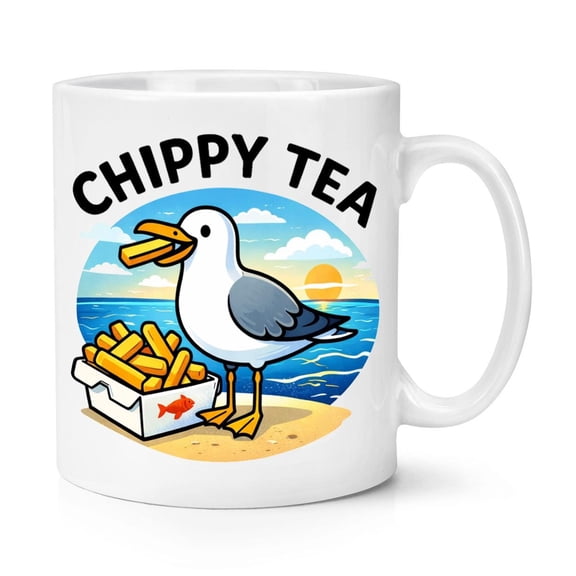 Chippy Tea Seagull 11oz Mug Cup Funny Joke Fish & Chips Seaside