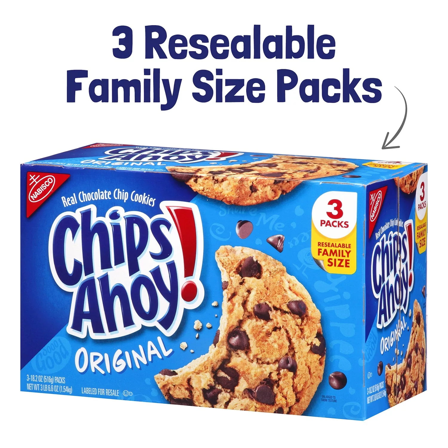 Chips Ahoy! Cookies, Chocolate Chip, 1.55 oz, 12 ct