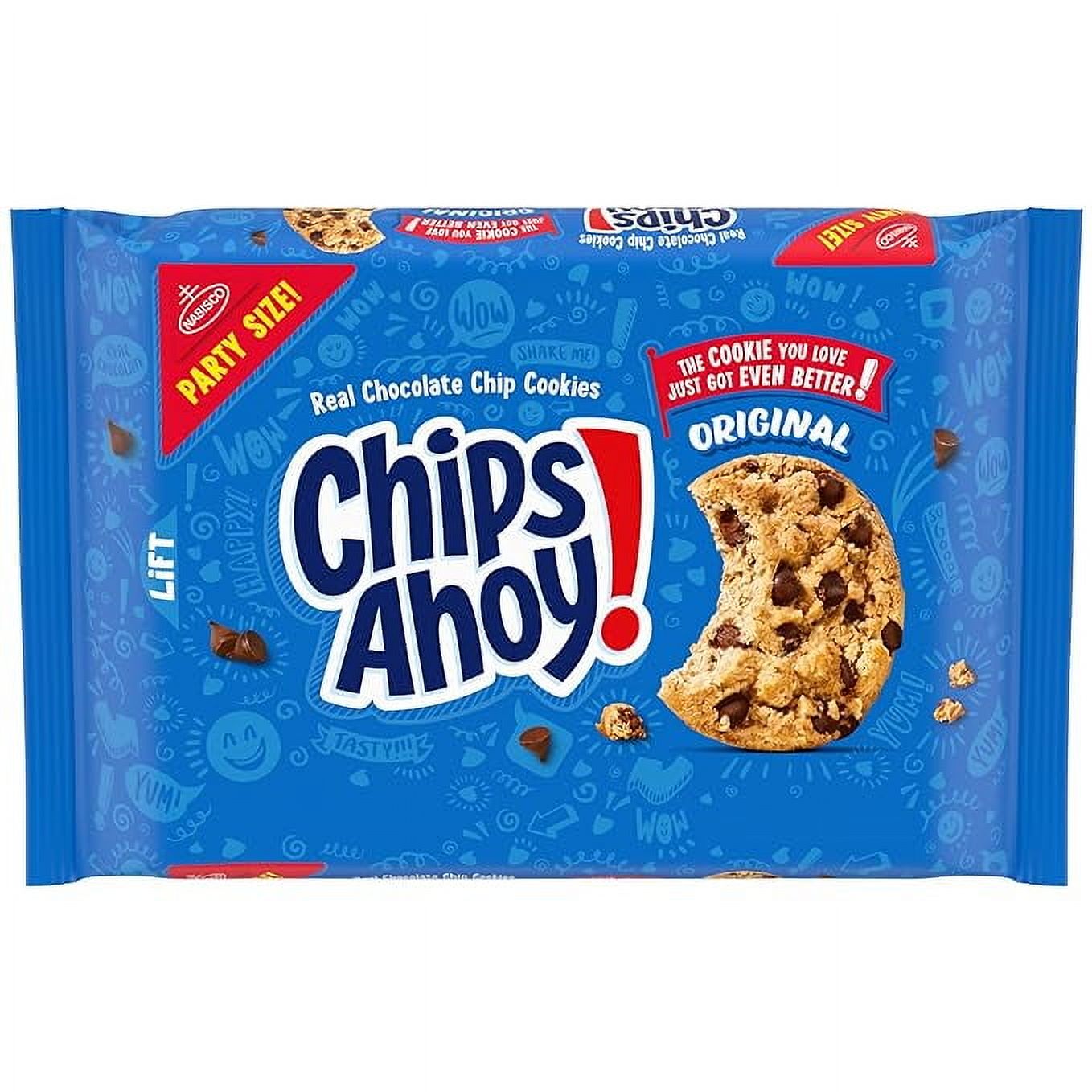 Paquete de 1 Chips Ahoy! Galletas originales con chispas de chocolate, tamaño fiesta, 25.3 oz