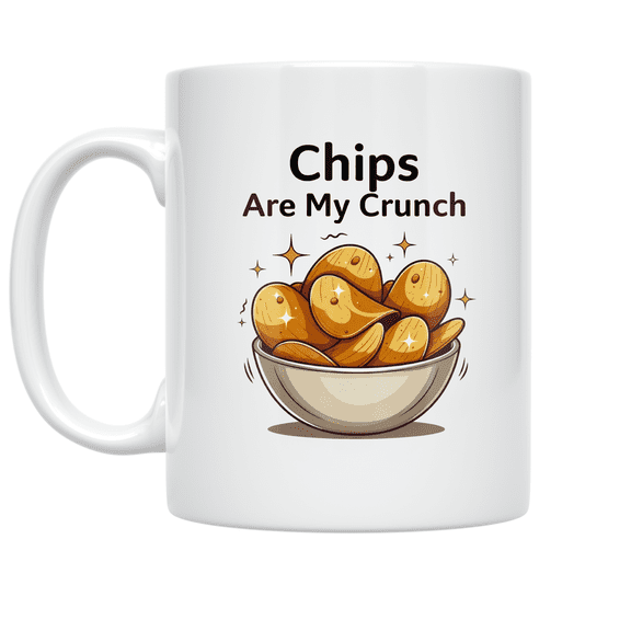 Chips Are My Crunch - Snack Lover - 11 oz Ceramic Coffee Mug