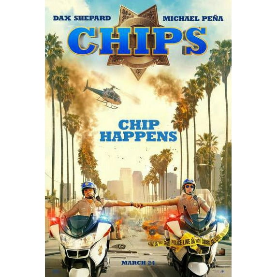 Chips Movie poster Metal Sign 8inx 12in Art Print on Metal 8x12 Square Adults Best Posters