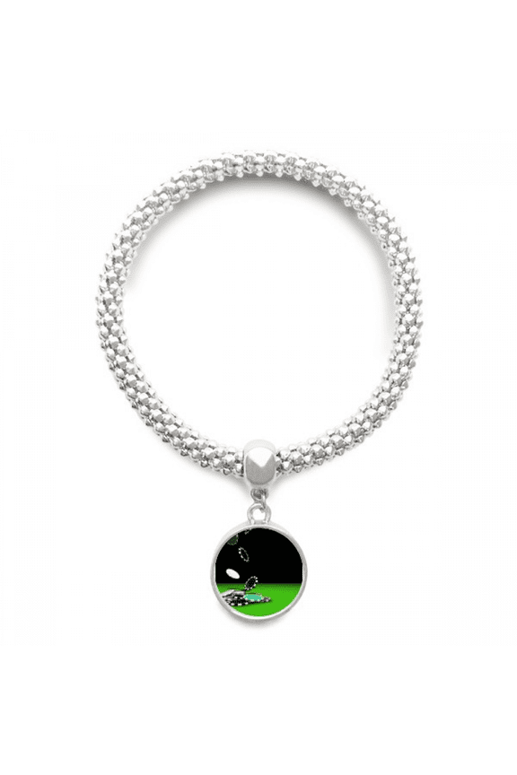 Chips Scattered Gambling Photo Sliver Bracelet Pendant Jewelry Chain Adjustable Bangle