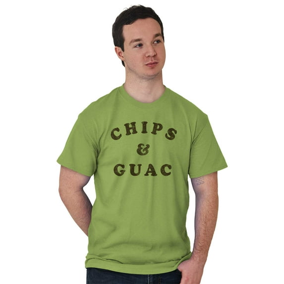 Chips and Guac Food Lover Workout Gym Plus Size Crewneck Graphic Tee Shirt Brisco Brands 2X